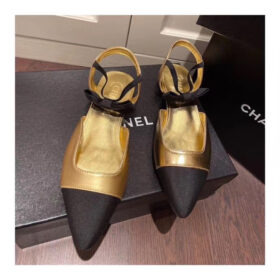 Chanel Mary Janes Gold Black Chanel Mary Janes Gold Black