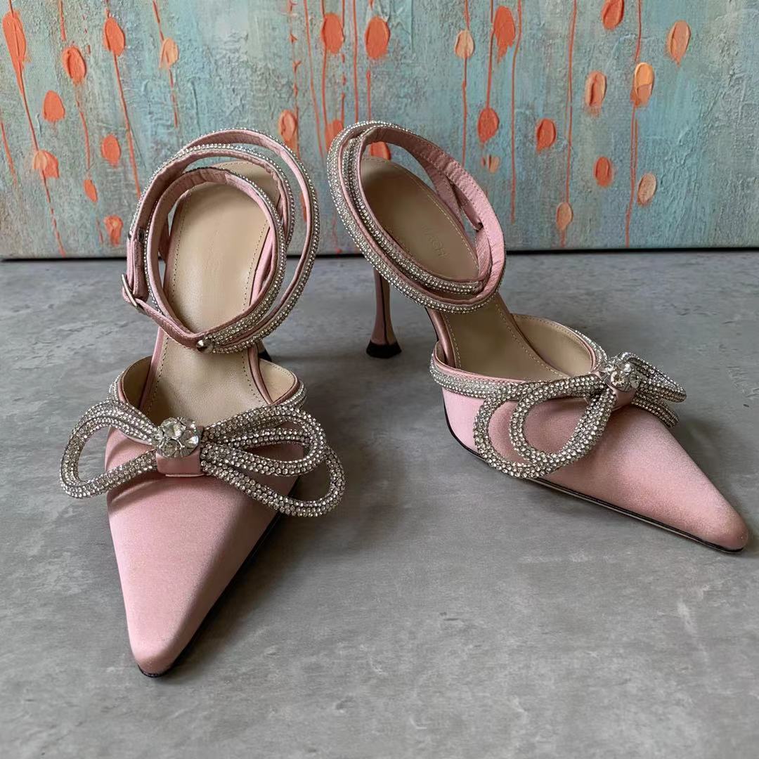 Mach & Mach Double Bow Silk Satin Pump