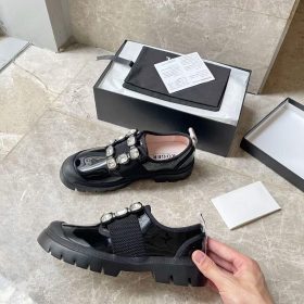 RV Walky Viv' Strass Buckle Sneakers In Patent Leather