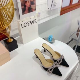 Mach & Mach Double Bow Silk Satin Mules Mach & Mach Double Bow Silk Satin Mules