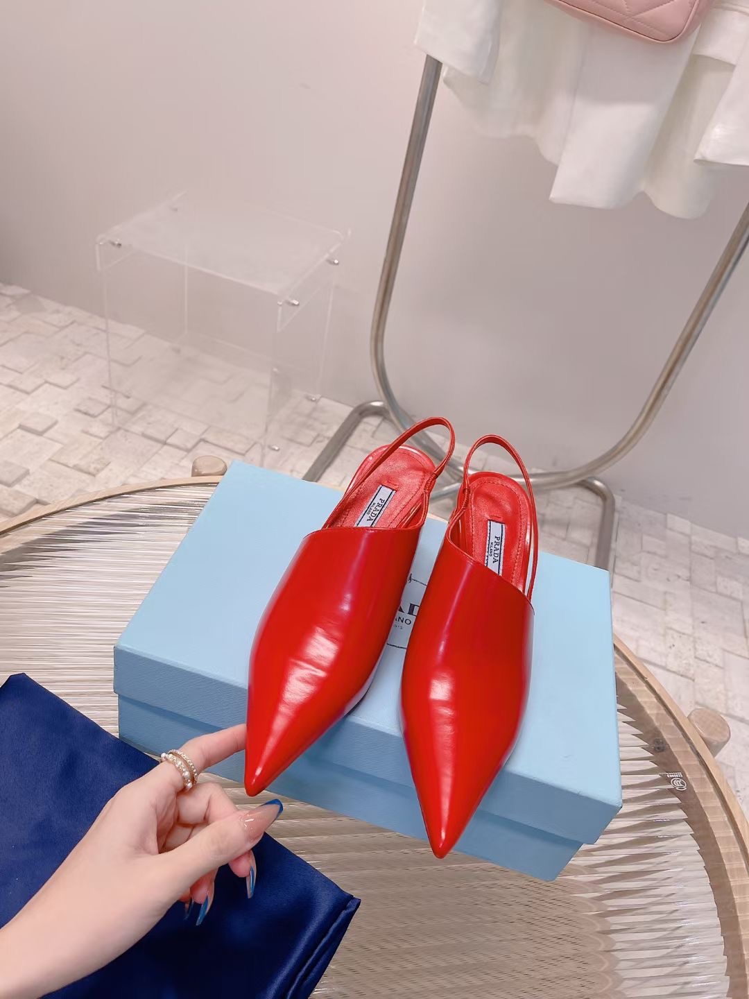 Prada Leather Slingback Pumps