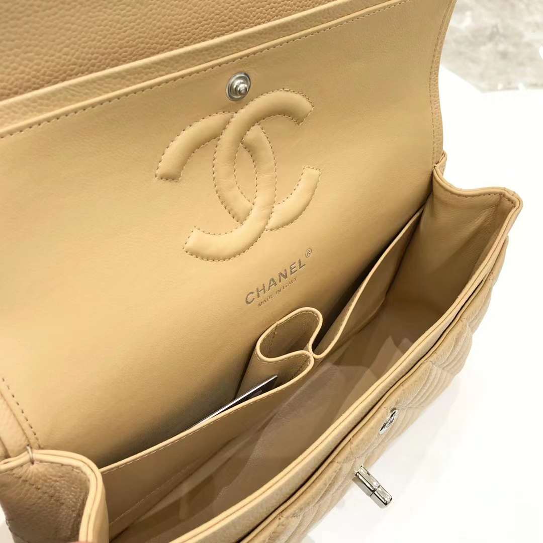 Chanel Classic Double Flap Medium Caviar Beige Chanel Classic Double Flap Medium Caviar Beige