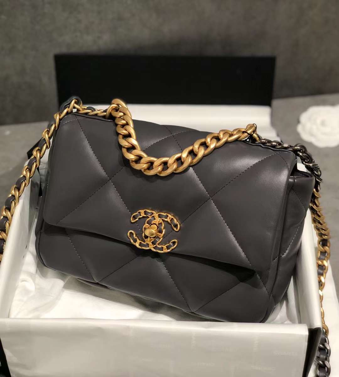 Chanel 19 Flap Bag Dark Grey