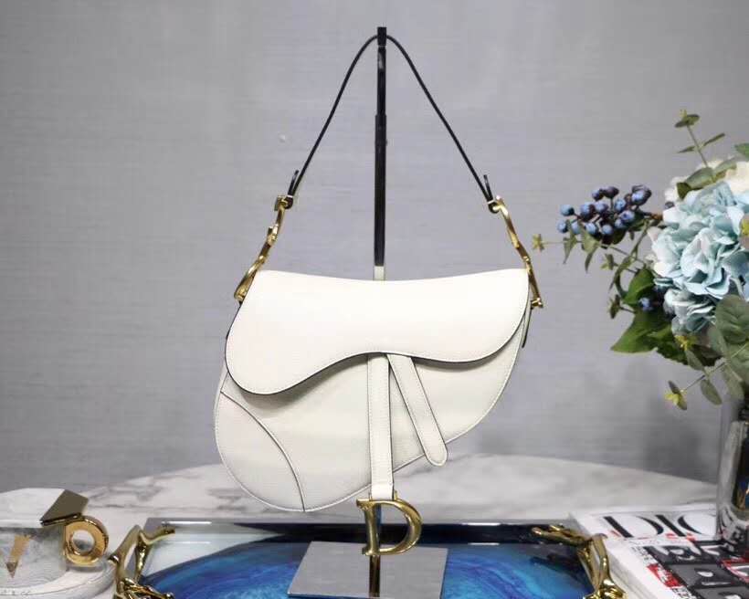 Dior Saddle Calfskin Bag White