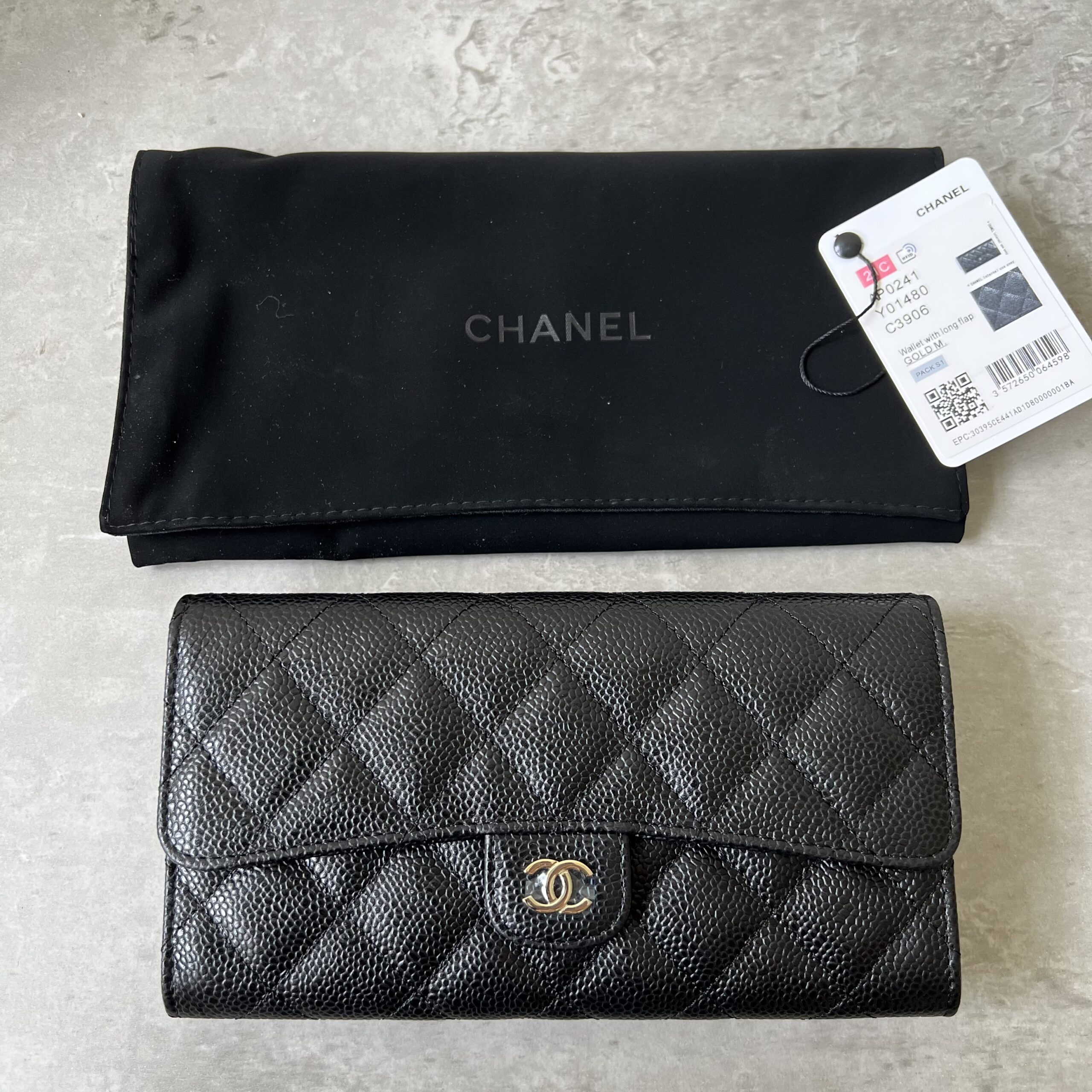 Chanel Quilted Caviar Long Wallet