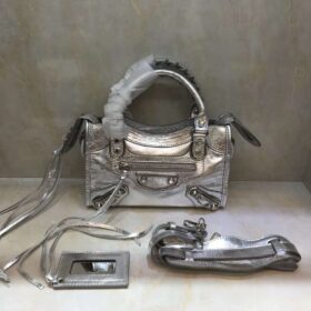 Balenciaga Classic City Mini Lambskin Silver Balenciaga Classic City Mini Lambskin Silver