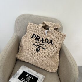 Prada Raffia Tote Bag