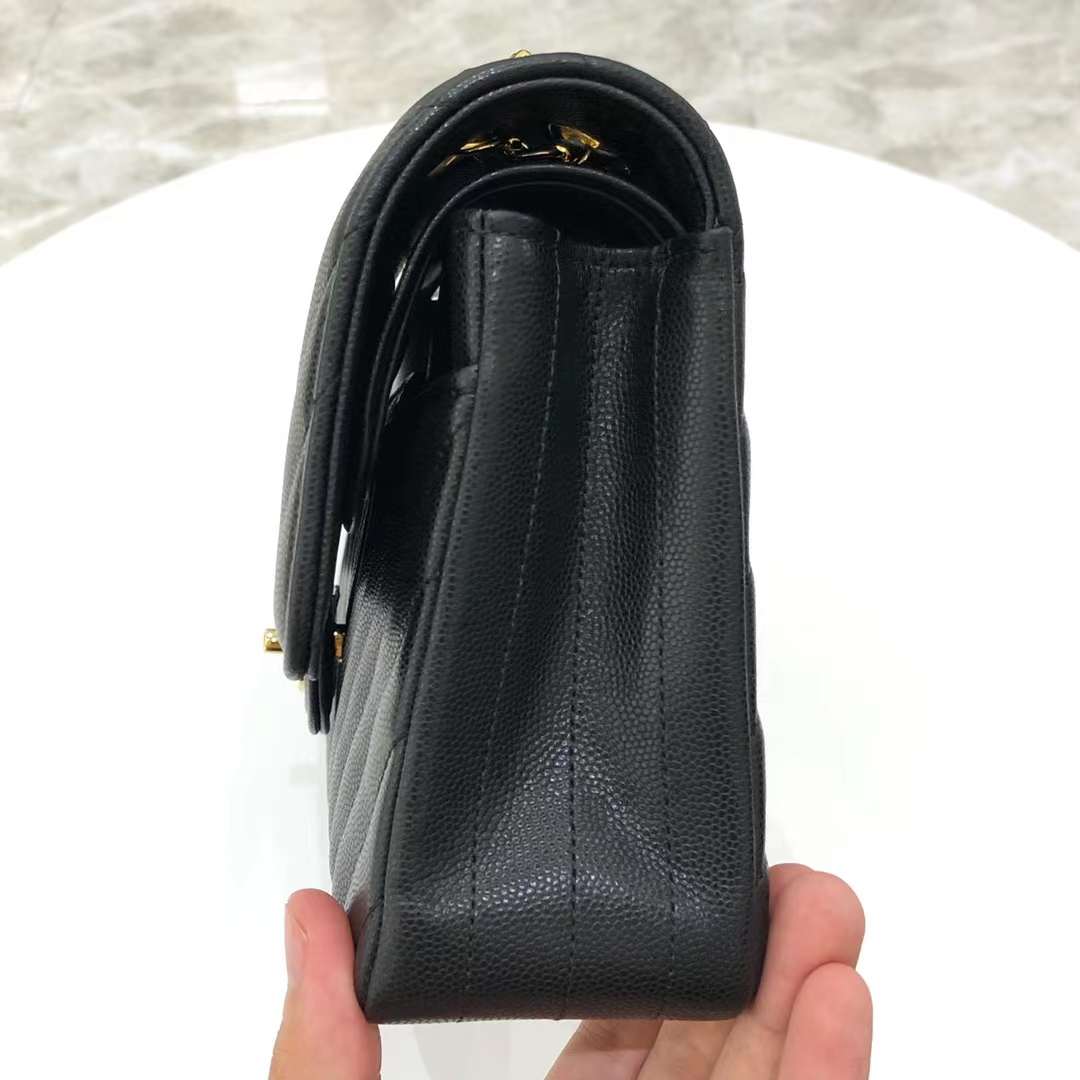Chanel Classic Double Flap Chevron Black Medium Chanel Classic Double Flap Chevron Black Medium