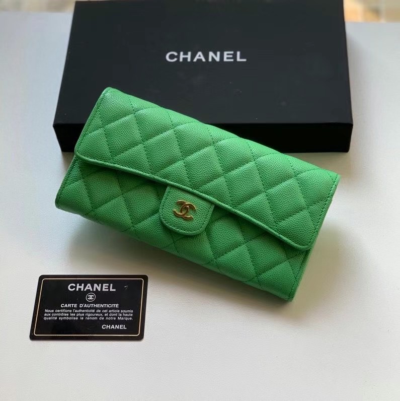 Chanel Quilted Caviar Long Wallet