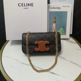 Celine Triomphe Canvas Chain Shoulder Bag