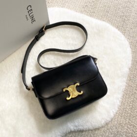 Celine Medium Triomphe Bag In Shiny Calfskin