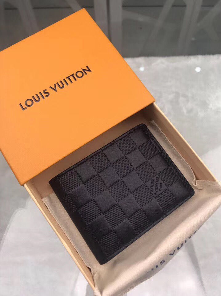 LV Slender Wallet Damier Infini Leather Black