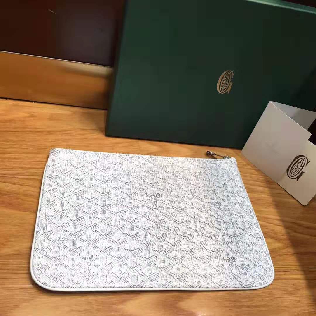 Goyard Senat Pouch MM White Goyard Senat Pouch MM White