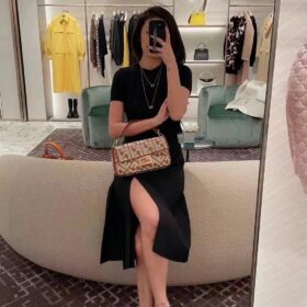 Fendi Baguette Brown Leather FF Embroidery Fendi Baguette Brown Leather FF Embroidery