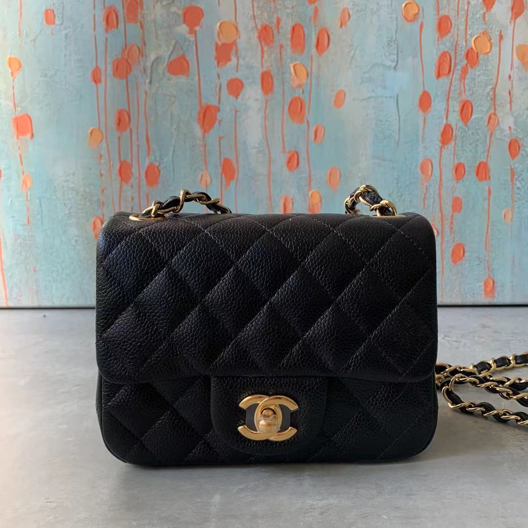 Chanel Classic Flap Caviar Mini Square GHW
