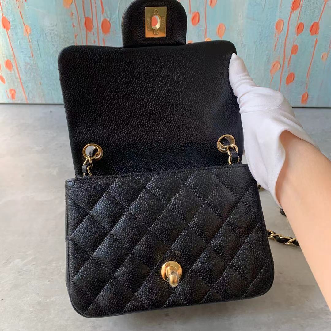 Chanel Classic Flap Caviar Mini Square GHW Chanel Classic Flap Caviar Mini Square GHW