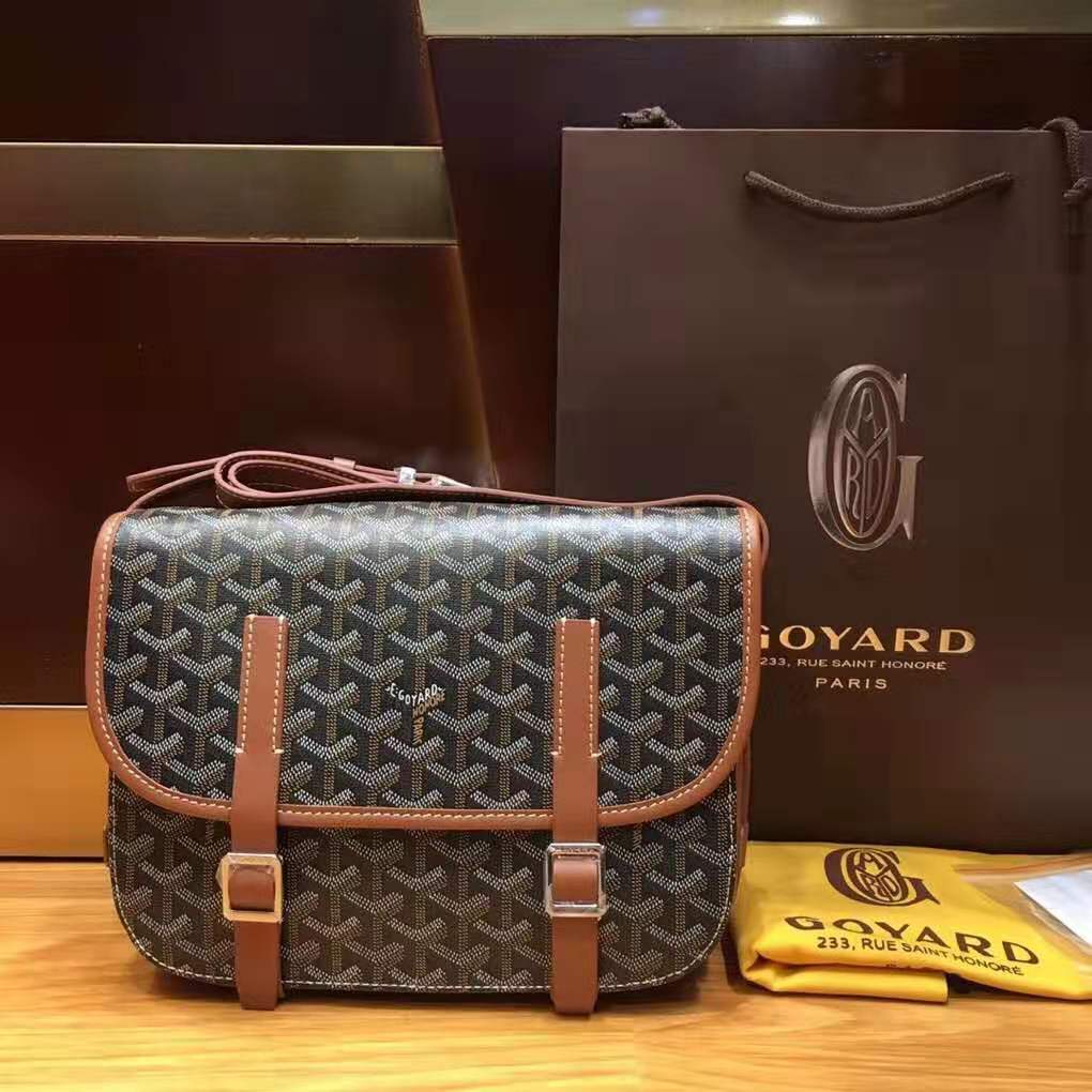 Goyard Belvedere Messenger MM Black Tan