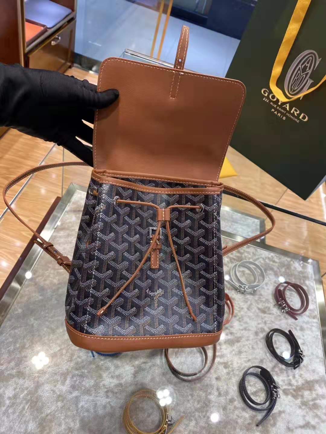 Goyard Alpin Mini Backpack Black Tan Goyard Alpin Mini Backpack Black Tan