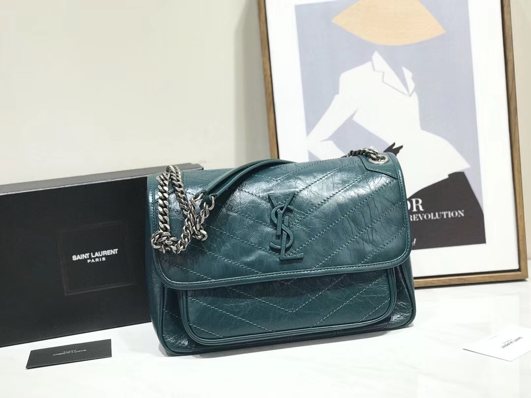 Saint Laurent Niki Medium Vintage Leather Green