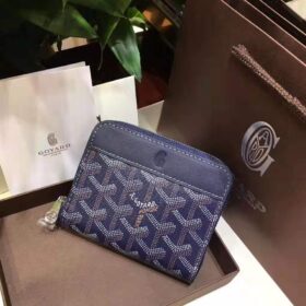 Goyard Compact Zip Wallet Navy Blue