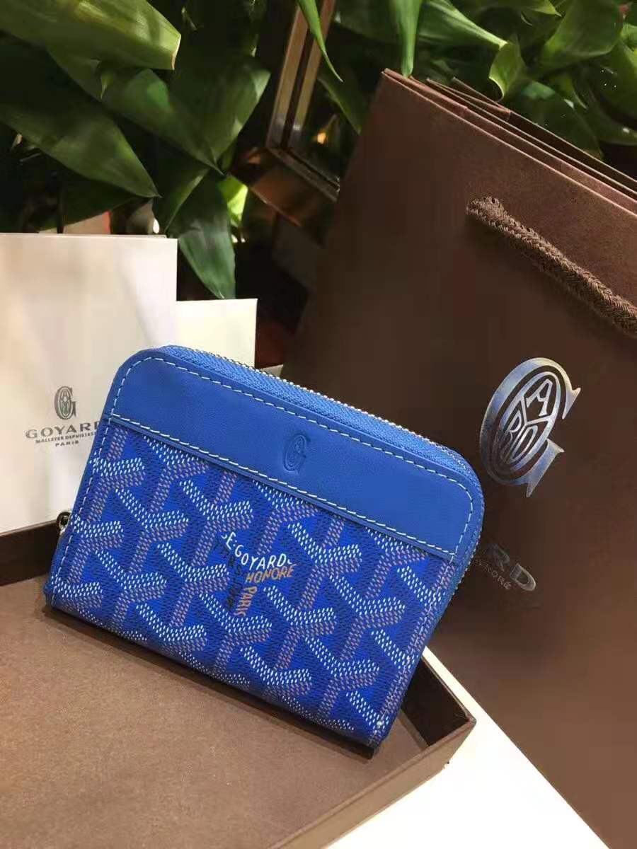 Goyard Compact Zip Wallet Blue