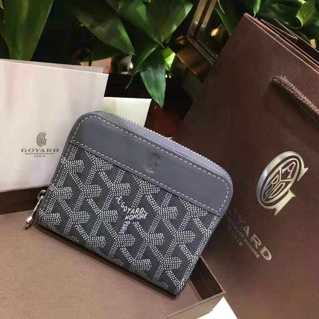 Goyard Compact Zip Wallet Grey