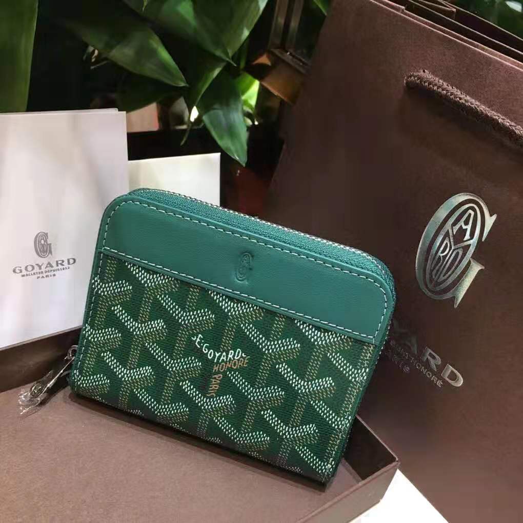 Goyard Compact Zip Wallet Green
