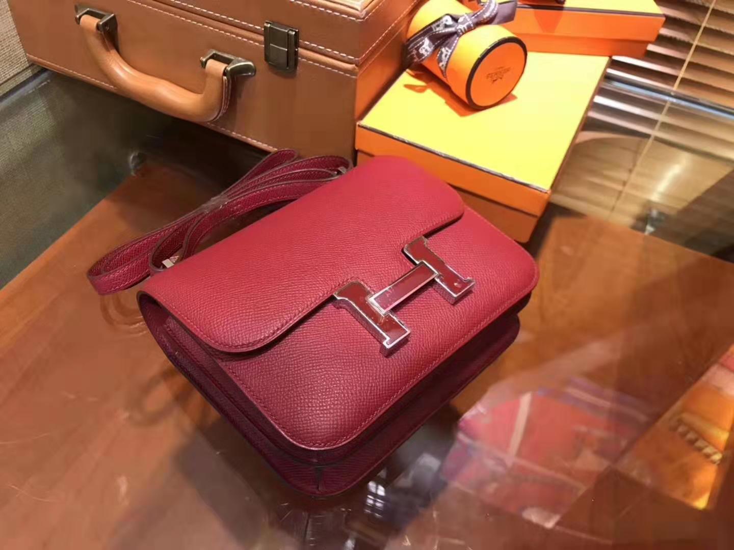 Hermès Constance 18 Epsom Rouge Grenat With Enamel Hardware - Image 2