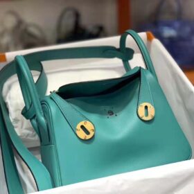Hermès Lindy Mini Swift Blue Paon GHW
