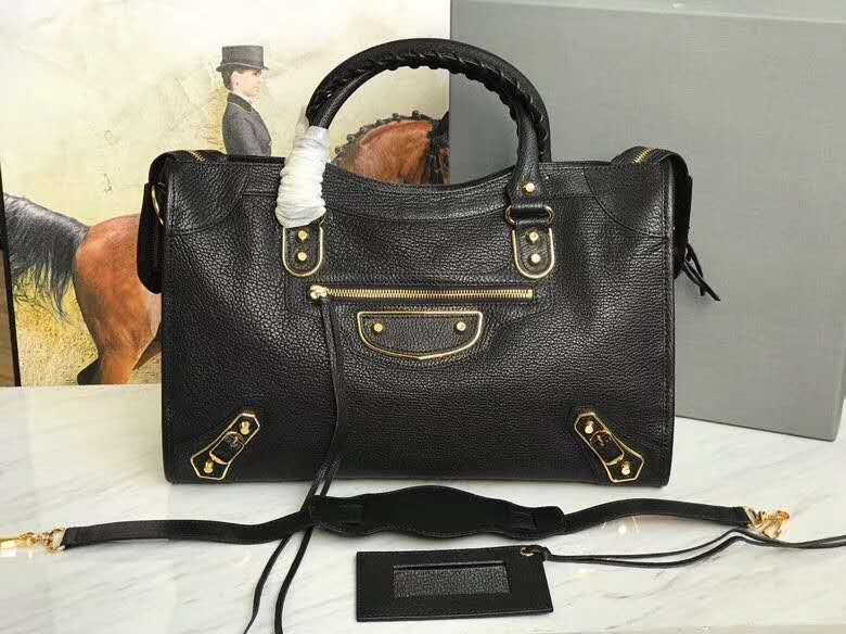 Balenciaga Classic City Lambskin Metallic Egde Black Balenciaga Classic City Lambskin Metallic Egde Black