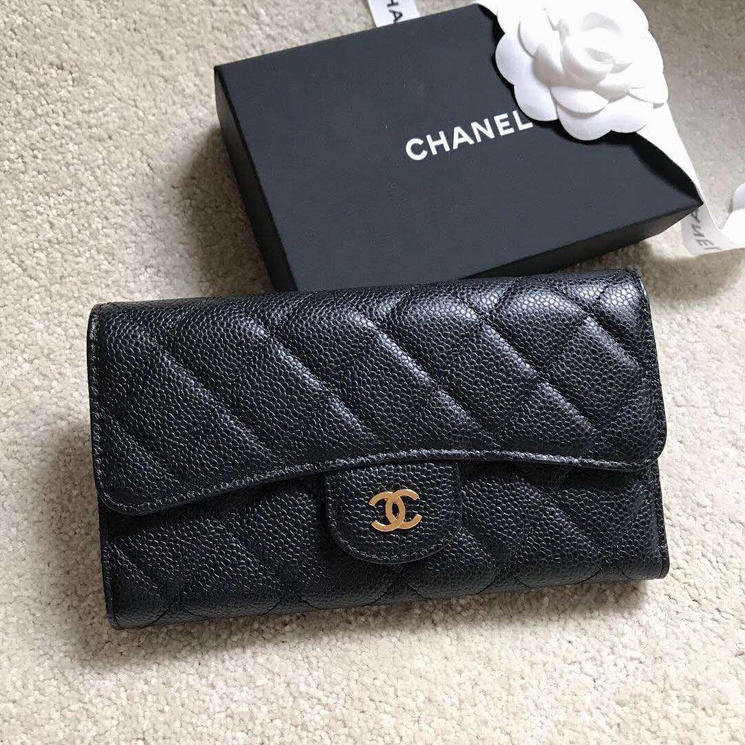 Chanel Quilted Caviar Long Wallet