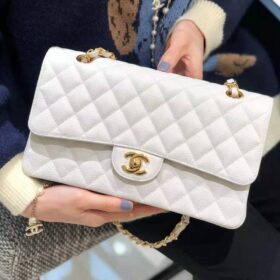 Chanel Classic Double Flap Medium Caviar White