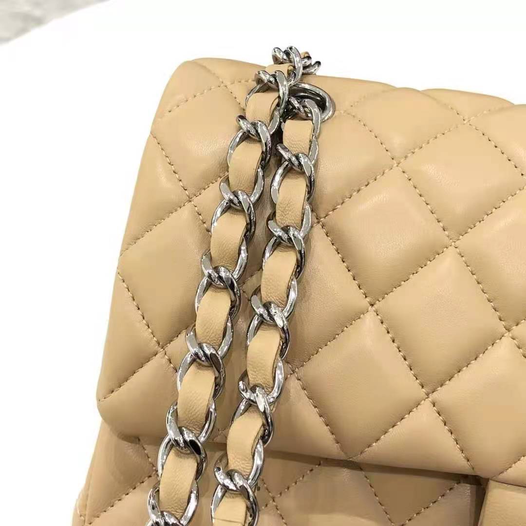 Chanel Classic Double Flap Medium Lambskin Beige Chanel Classic Double Flap Medium Lambskin Beige