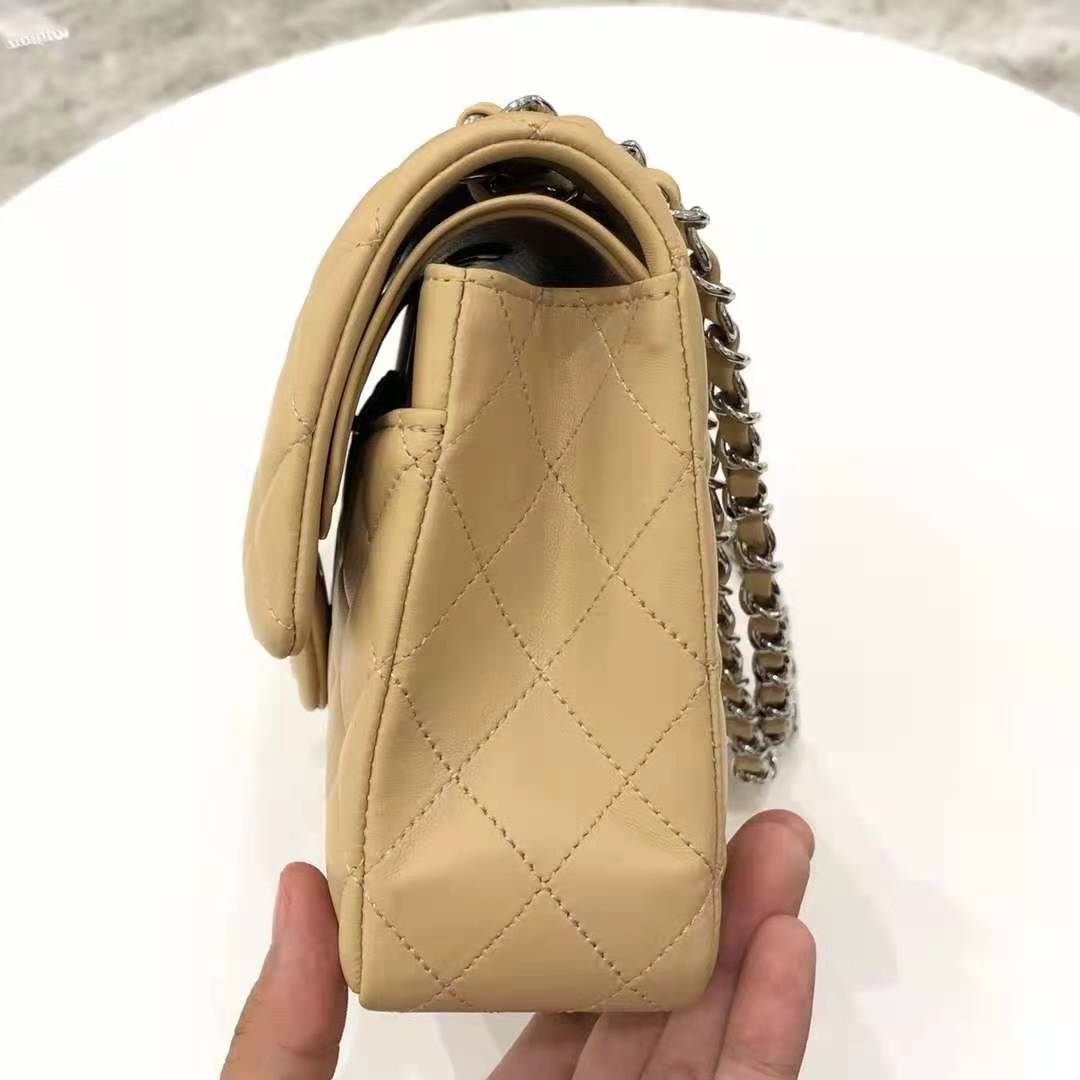 Chanel Classic Double Flap Medium Lambskin Beige Chanel Classic Double Flap Medium Lambskin Beige