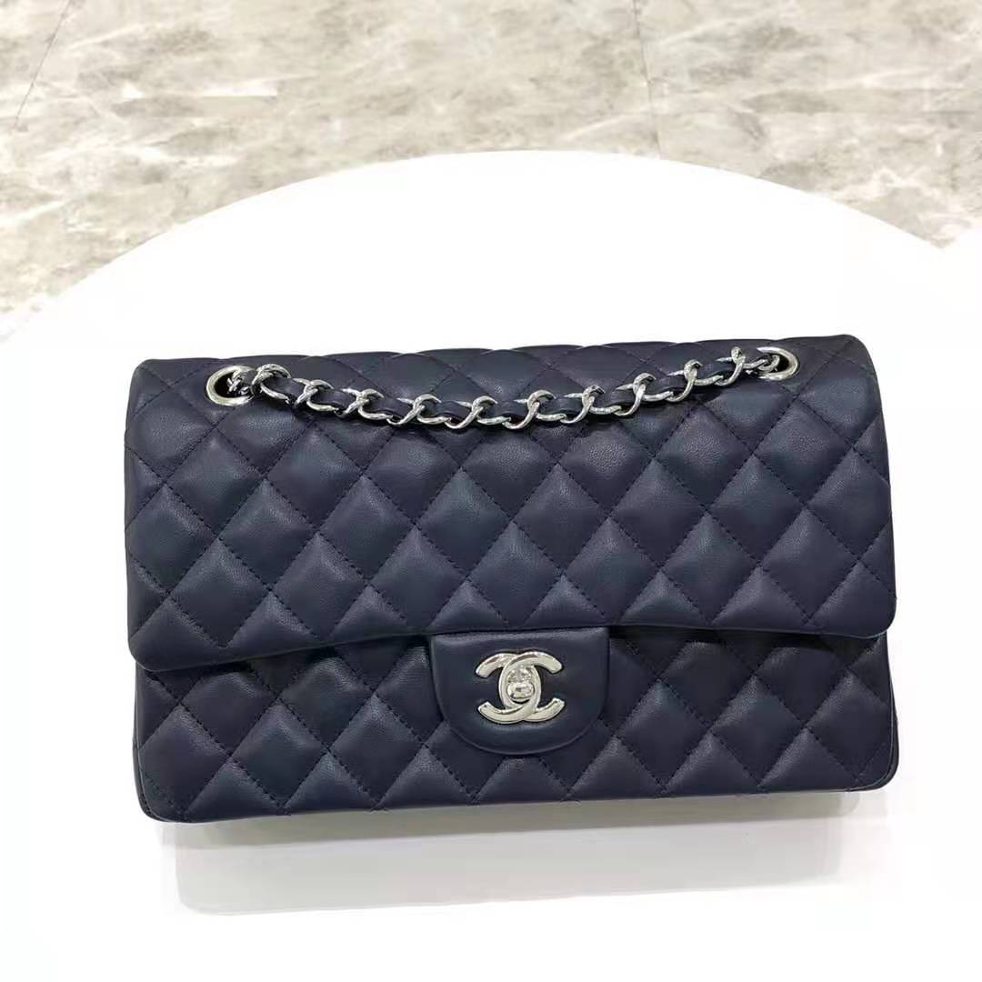 Chanel Classic Double Flap Medium Lambskin Dark Blue