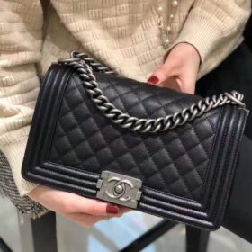 Chanel Boy Black Caviar Medium SHW