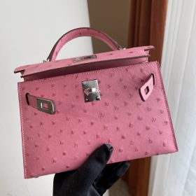 Hermès Kelly 20 Mini Bubble Gum PHW