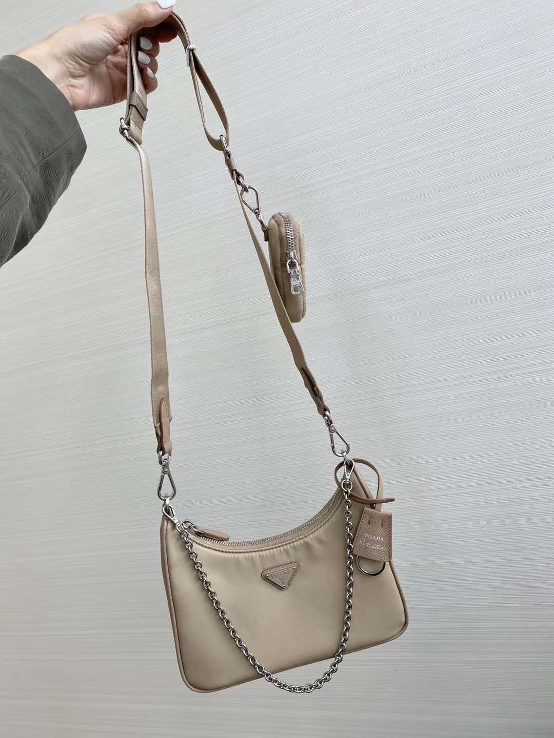 Prada Re-Edition 2005 Nylon Bag Beige