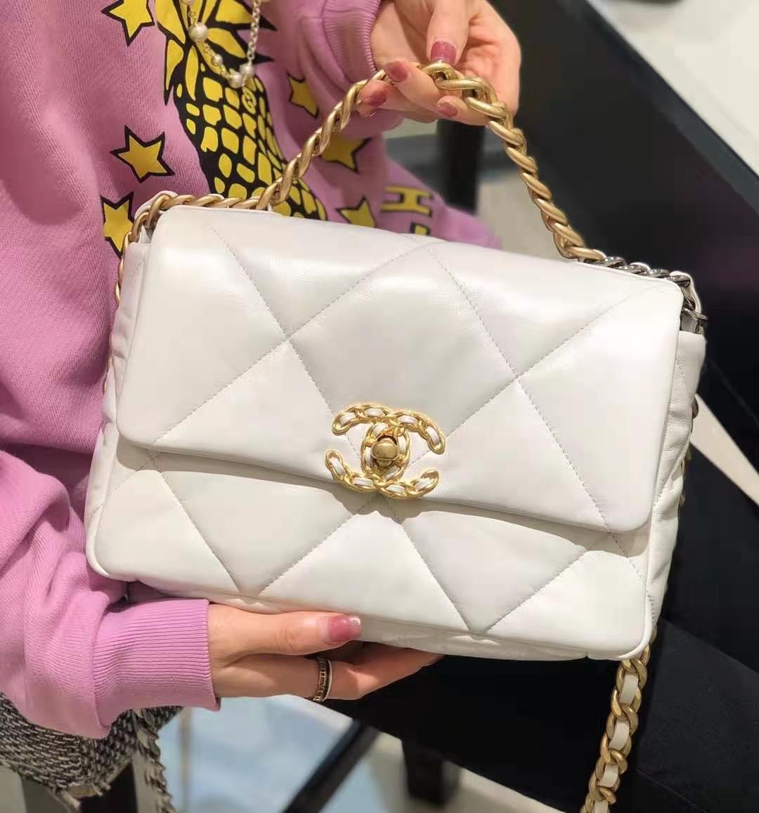 Chanel 19 Flap Bag White