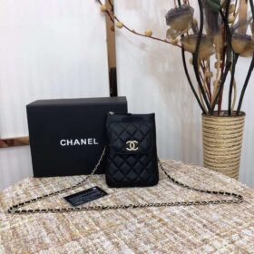 Chanel Phone Holder With Chain