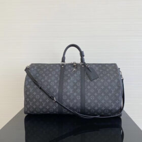 LV Keepall Bandoulière 55 Monogram Eclipse Canvas