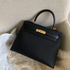Hermès Special Order Kelly 28 Epsom Noir x Rose Extreme Hermès Special Order Kelly 28 Epsom Noir x Rose Extreme