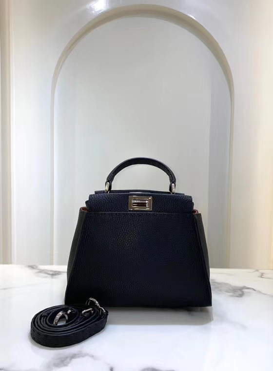 Fendi Peekaboo Grained Calfskin Mini Black