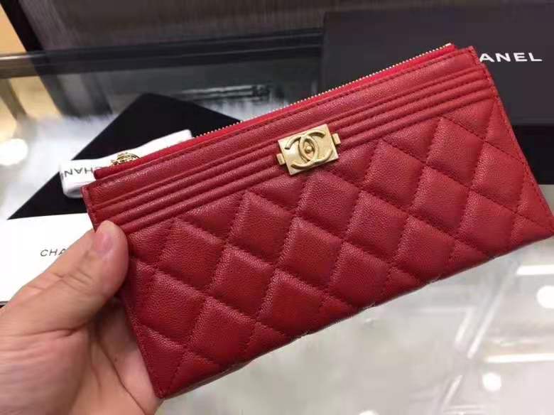 Chanel Boy Zip Pouch Wallet