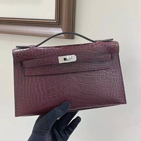 Hermès Kelly Mini 22 Pochette Matte Alligator