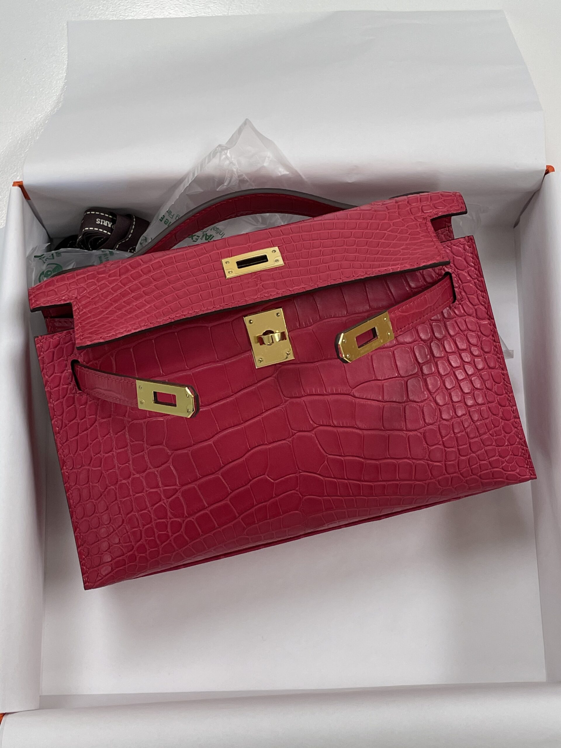Hermès Kelly Mini 22 Pochette Matte Alligator Hermès Kelly Mini 22 Pochette Matte Alligator