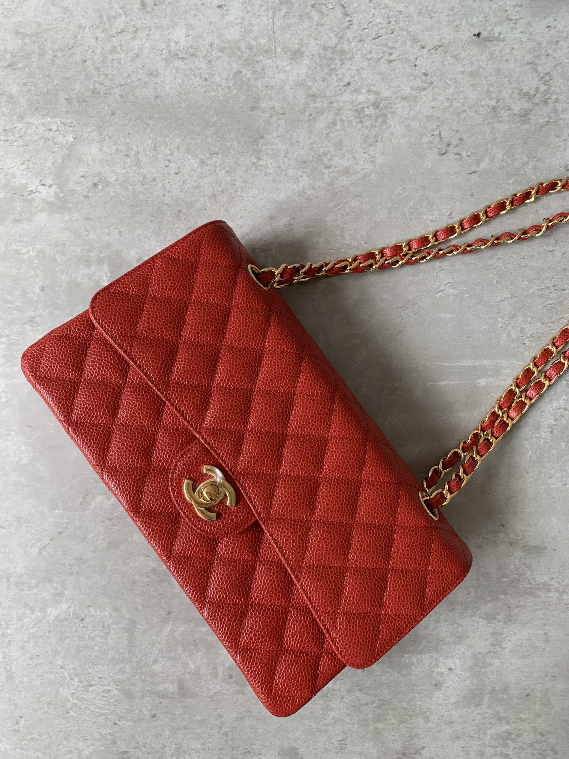 Chanel Classic Double Flap Medium Caviar Red