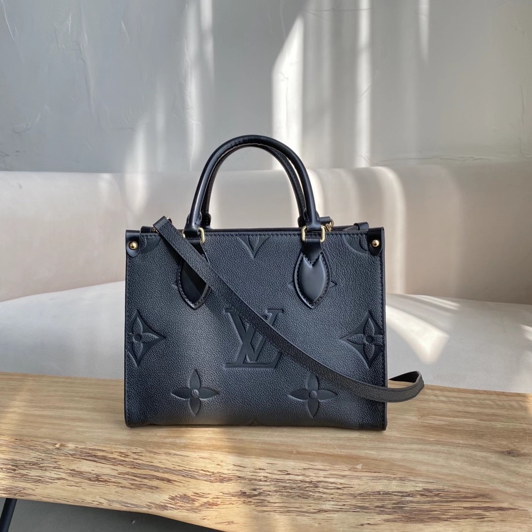 LV Onthego Monogram Empreinte Leather PM