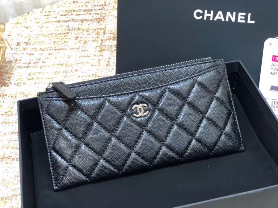 Chanel Quilted Zip Pouch Wallet