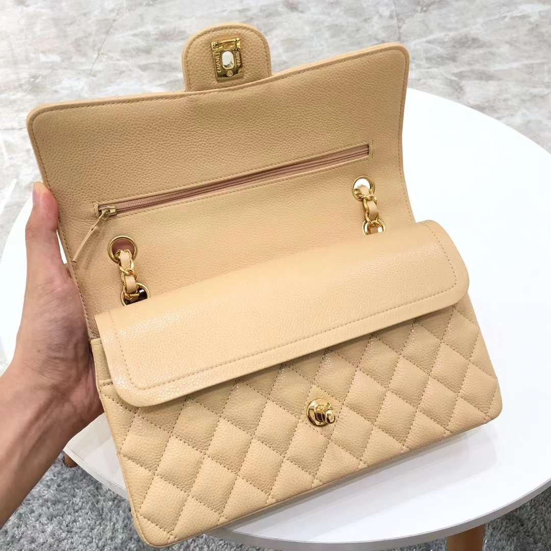 Chanel Classic Double Flap Medium Caviar Beige Chanel Classic Double Flap Medium Caviar Beige